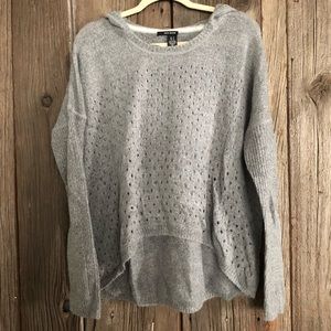 Warm gray sweater with hood. In perfect condition